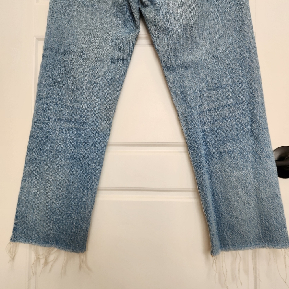 Sz 26 Levi’s® Premium Women's Light Blue Wedgie Straight Leg Jeans Raw Edge Hem - Picture 11 of 11
